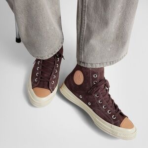 Converse High-Top Sneakers in Brown and Tan